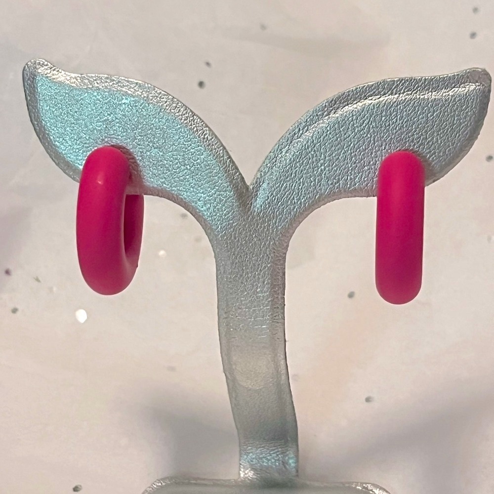 3/$10  Bright pink hoop earrings